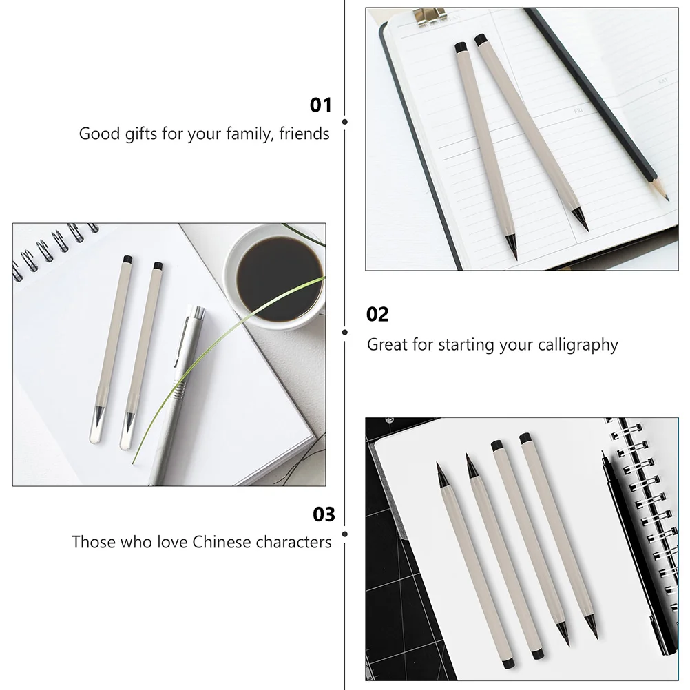 4 قطعة أقلام فرشاة الخط للمبتدئين حبر قابل لإعادة الملء جودة عالية ABS مادة النايلون متعددة الاستخدامات لكتابة رسم Sumi-E