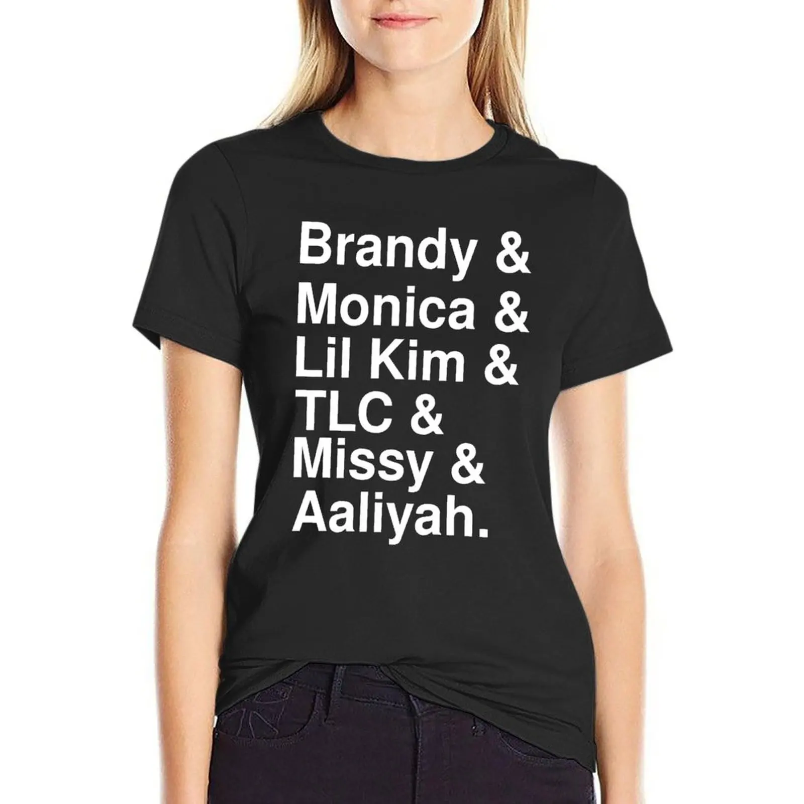 

Brandy & Monica & Lil Kim & TLC Aalyah T-shirt korean fashion summer clothes luxury designer clothing Women