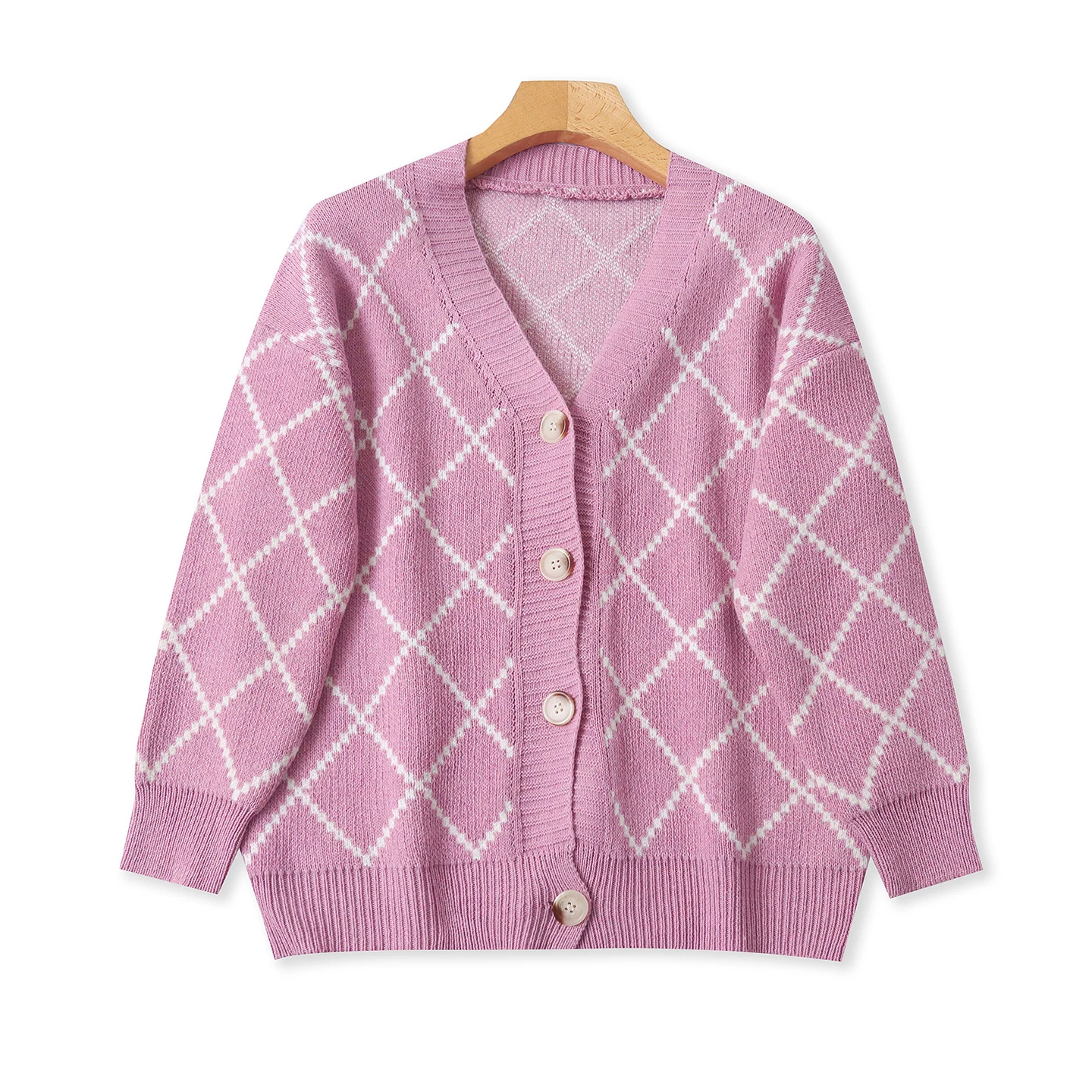 Faionable V-Ne Long Sve سترة مشغولة من الصوف المرأة ربيع الخريف جديد Sle المطرزة الماس نمط زر واحد Ele... #1