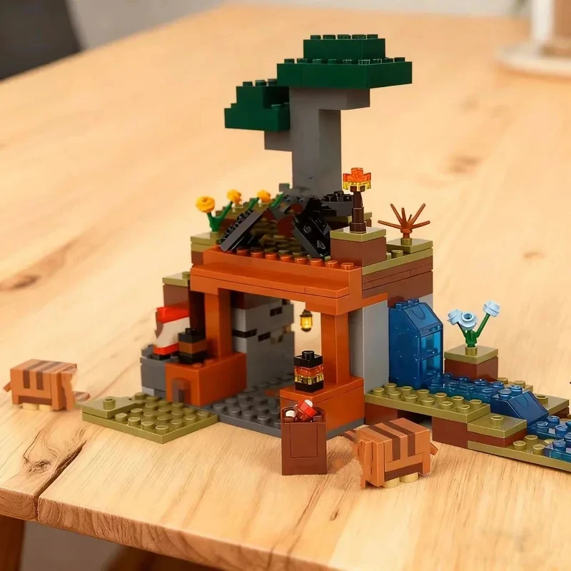 Conjuntos MOC compatíveis, blocos de construção da série My Mini World Game, a expedição da mina do armadillo, brinquedos de montagem para crianças, presente21269