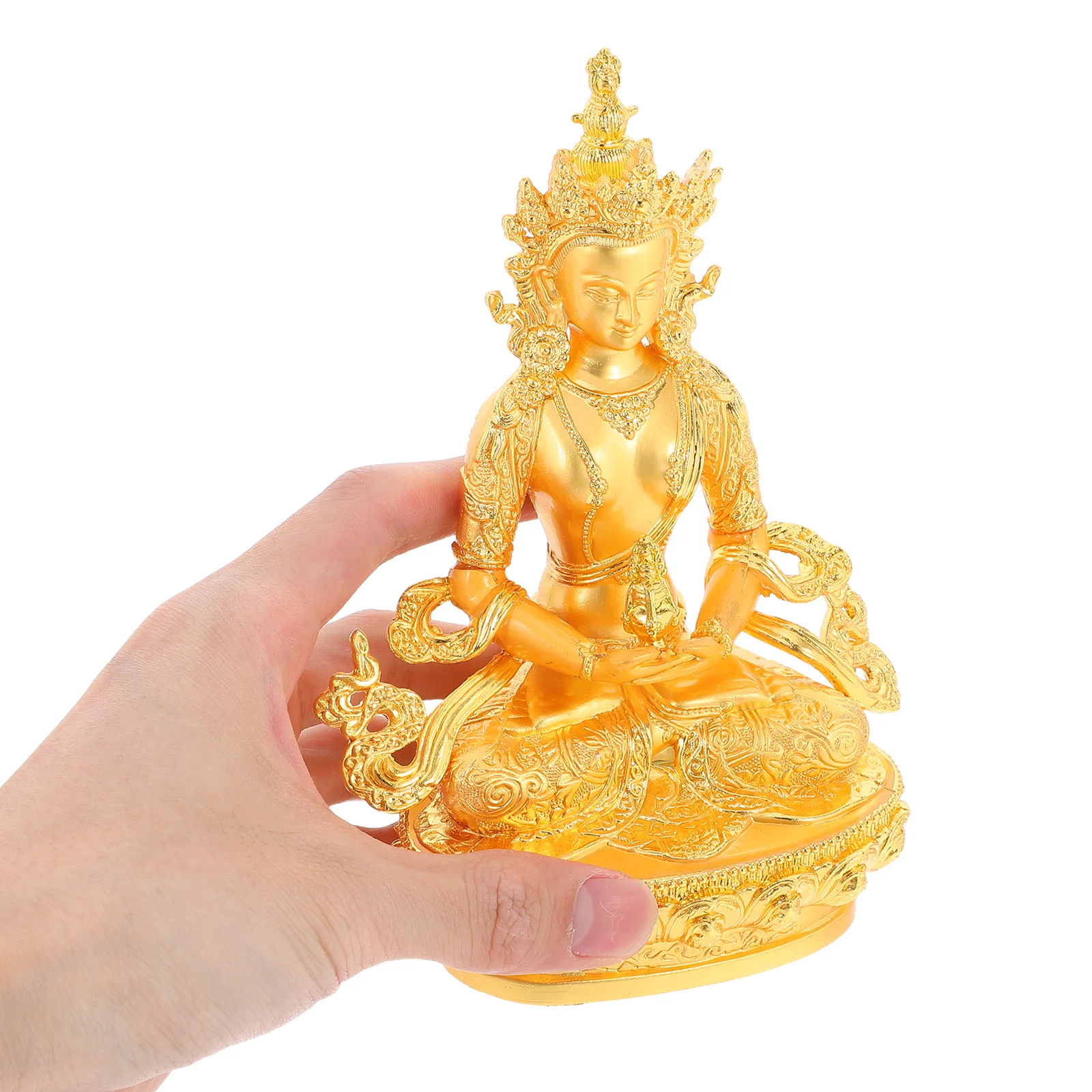 

Metal Longevity Buddha Mini Sitting Statue Feng Shui Good Luck Serenity Enlightenment Home Office Car Dashboard Decor