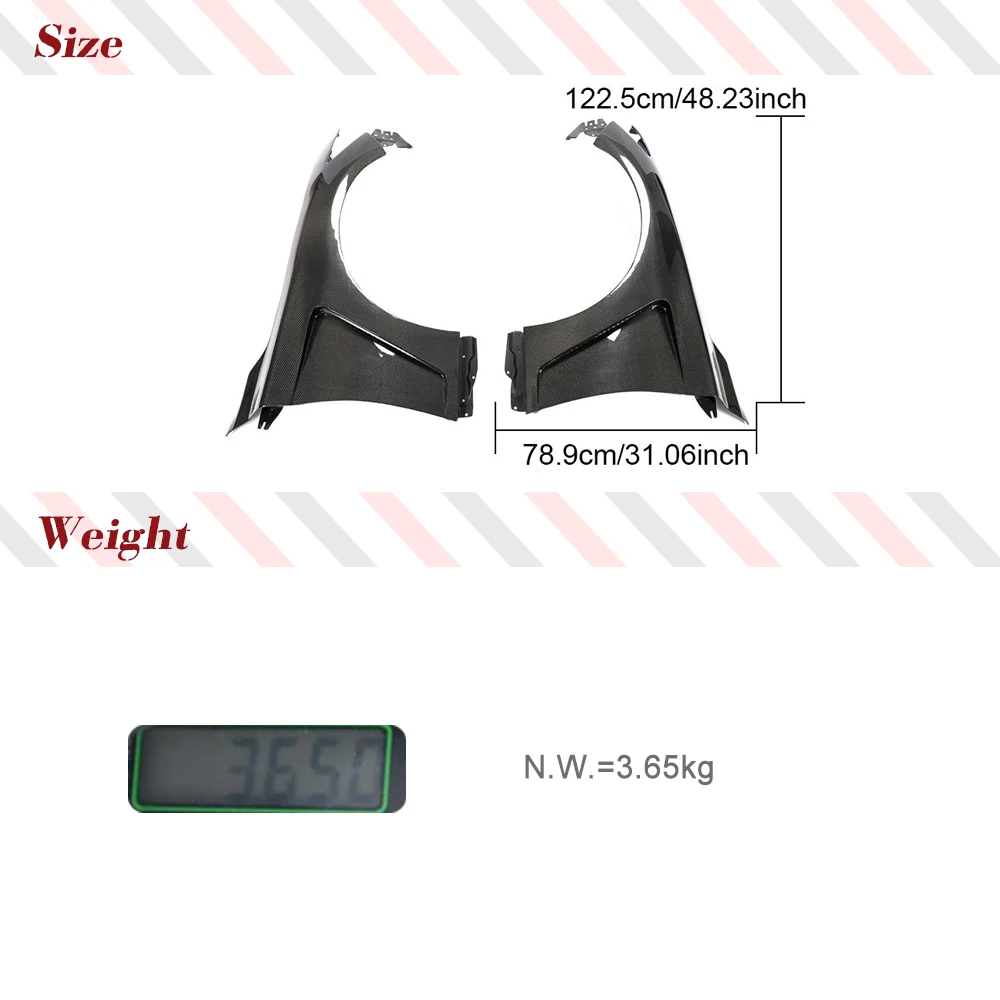 Carbon Fiber Car Exterior Side Fender Vents Trim for Infiniti Q50 Sedan 2014-2020 Car Front Side Fender Vents Trim Cover