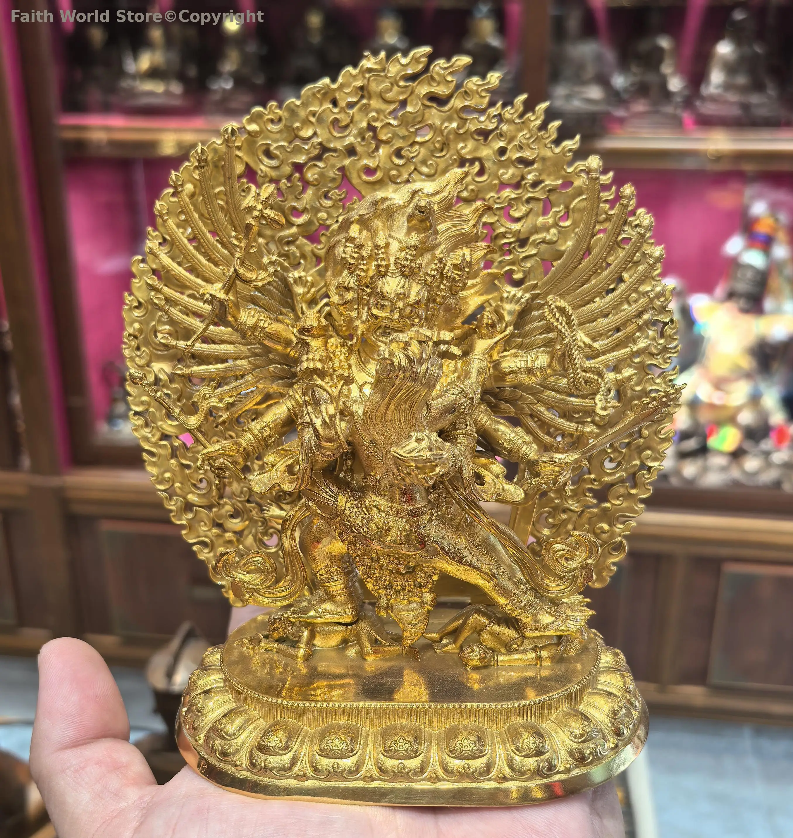 Rare Boutique handmade Buddha statue Vajrakila Hayagriva King Kong Yab-Yum figure of the Buddha copper gilding buddha Buddhism