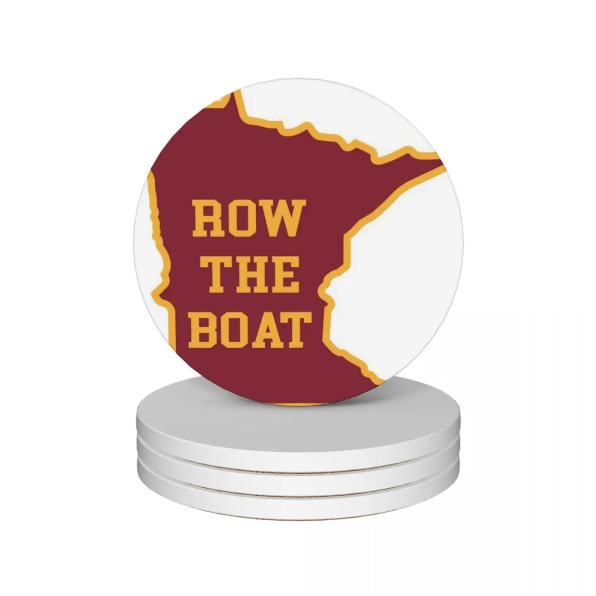 

Row the Boat MN Outline Ceramic Coasters (Set of 4) funny tile mat for dishes Coasters