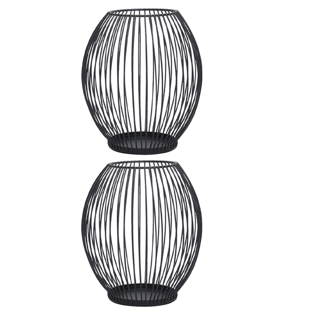 

2pcs Metal Holders Iron European Style Home Decor Romantic Retro Wire Trays Desk Ornaments Stable Stand Tealights Oil