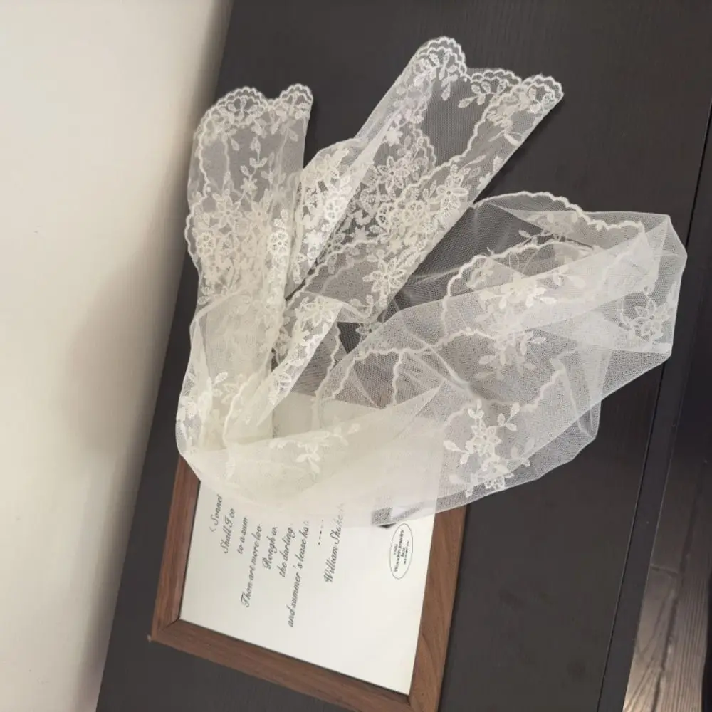 

Sweet Ribbon Lace Embroidery Scarf Retro Thin Long Scarves Dressing Decoration Hair Accessories Flower Scarf Outdoor