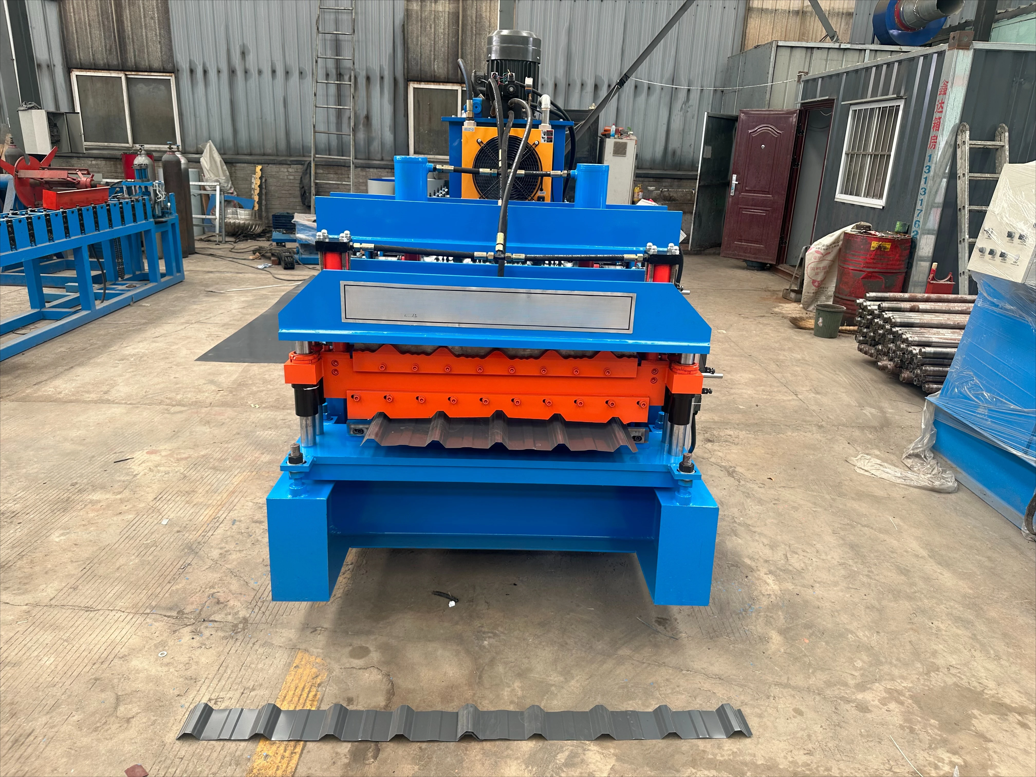 New Roof Tile Roll Forming Machine  PLC Control Colored Steel Trapezoidal  Glazed Tile Metal Sheet Making Machine