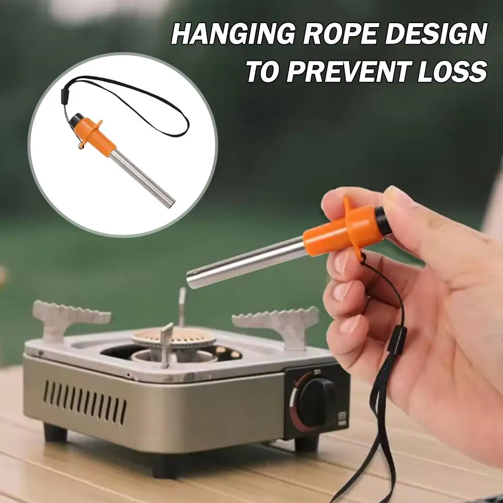 Pandatour Mini Electric Lighter for Outdoor Camping Stainless Steel BBQ Igniter One Click Piezo Ignition for Kitchen Household S