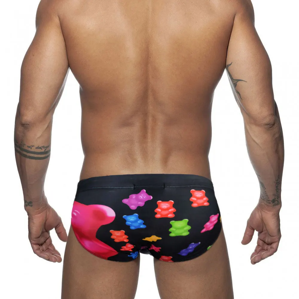 European and n men's cute triangle swimming trunks with cup three-dimensional fitness body building fashion briefs UXH311-1