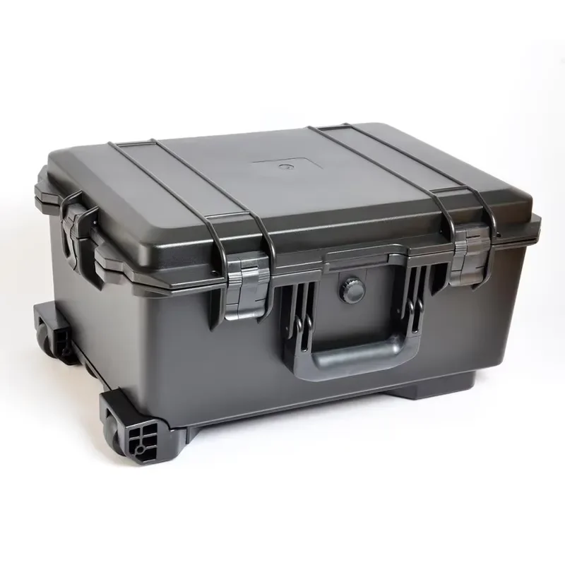 Heavy Duty Hand Tool Kit Plastic Case with Wheels Waterproof Fishing Equipment Box Rigid Storage Carrying Case with Pull Rod