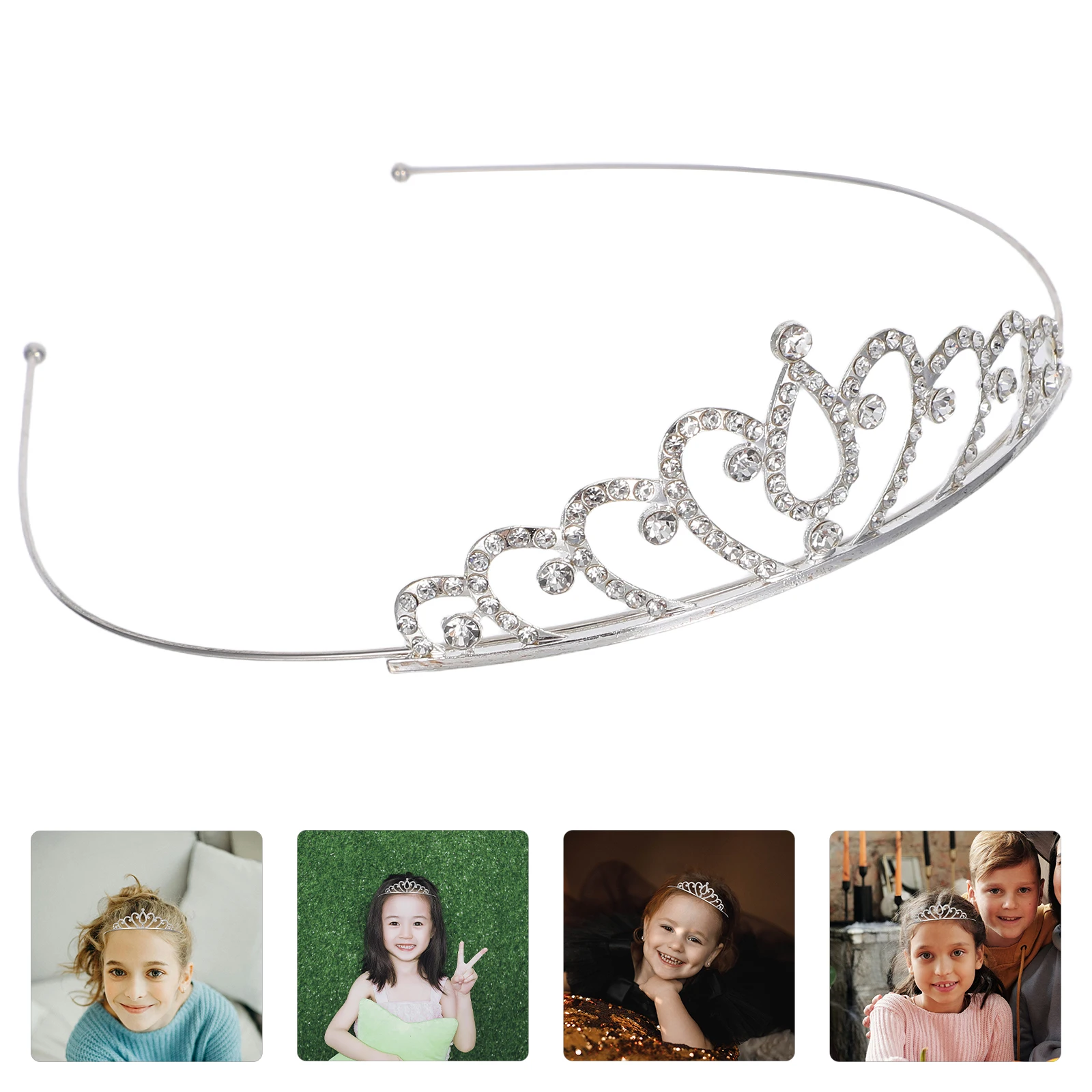 

Children's Tiara Headbands for Girls Princess Crowns Toddler Silver Hair Accessories