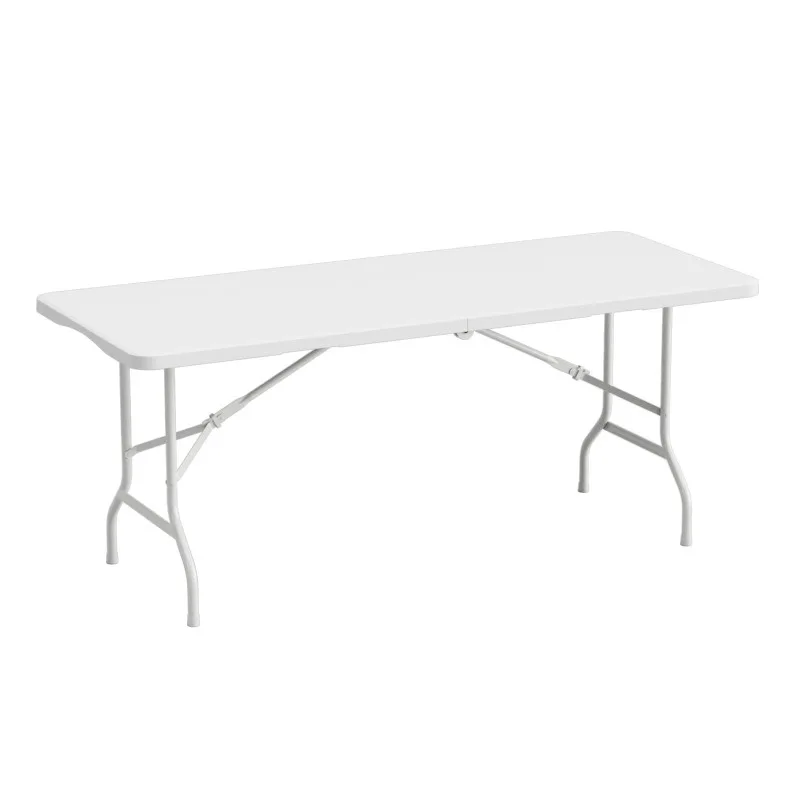 Foldable Portable Plastic Table, Multi-purpose Outdoor Dining Garden Desk for Home Market Stall Meeting Training