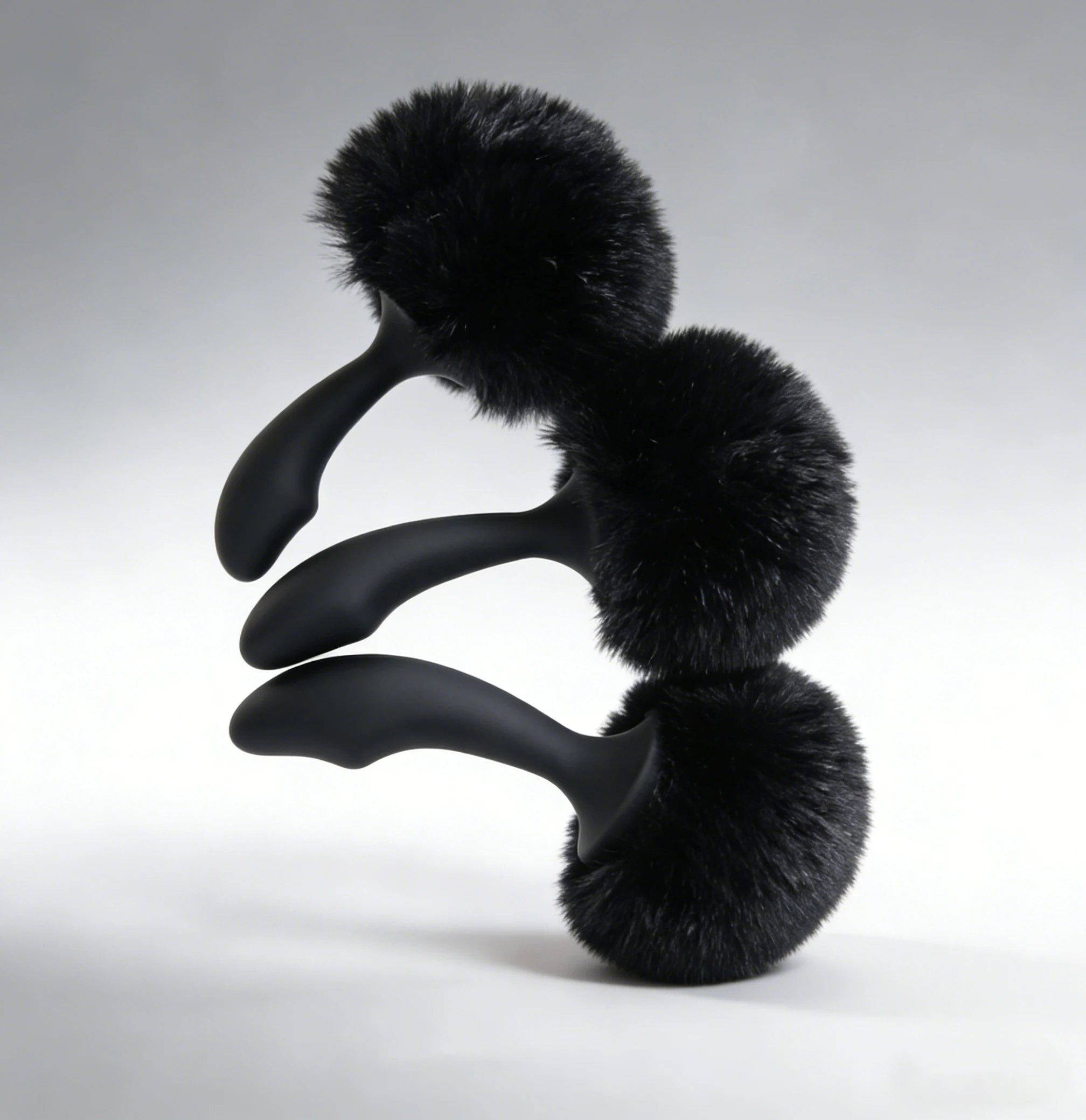 S/M/L Black Sword Modeling Anal Plug Imitation Rabbit Hair Tail Female Role-Playing SM Alternative Backyard Expansion Anal Plug