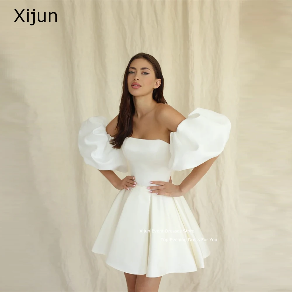 

Xijun Short Puff Sleeves Wedding Dresses Sweetheart Strap Bridal Gowns A-Line Elegant Formal Occasion vestido novia For Women