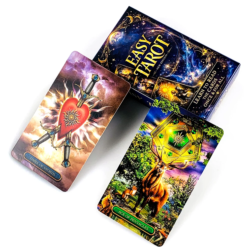 Easy Tarot Cards 78 Tarot Deck English Version Divination Fortune Telling Edition Board Game,Family Entertainment Party Game