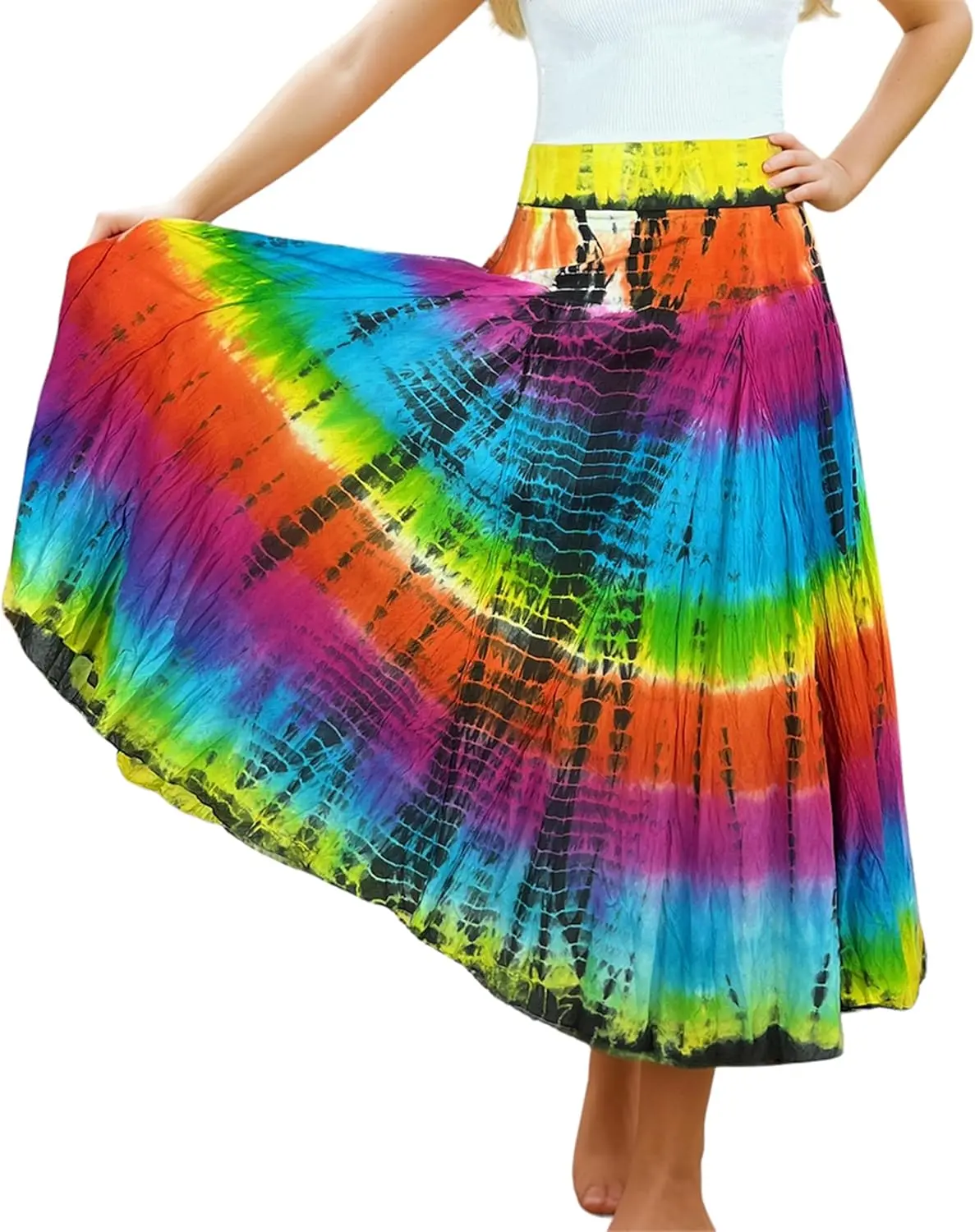 

Luxy Trio Women's 2025 Summer High Waistband Bohemian Maxi Skirt - A Line Flared Long Skirts for Women