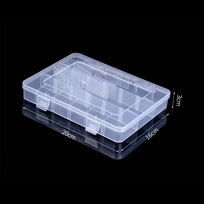 Flexible 18 Grids Storage Dustproof Moisture-Proof Classification Box Hardware Tools Jewelry Earring Ring Display Box 20*16*3cm