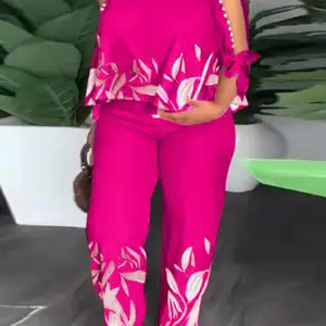 Vonda-Shots Vintage gemustert Bohemian und lange Hosen für Frauen, kalte Schulter, 3/4 Loose Sleeve, Casual Fashion, Sommer, 2024 8 Hauptverkäufe Frauenhemd kaltes Mesh - №7