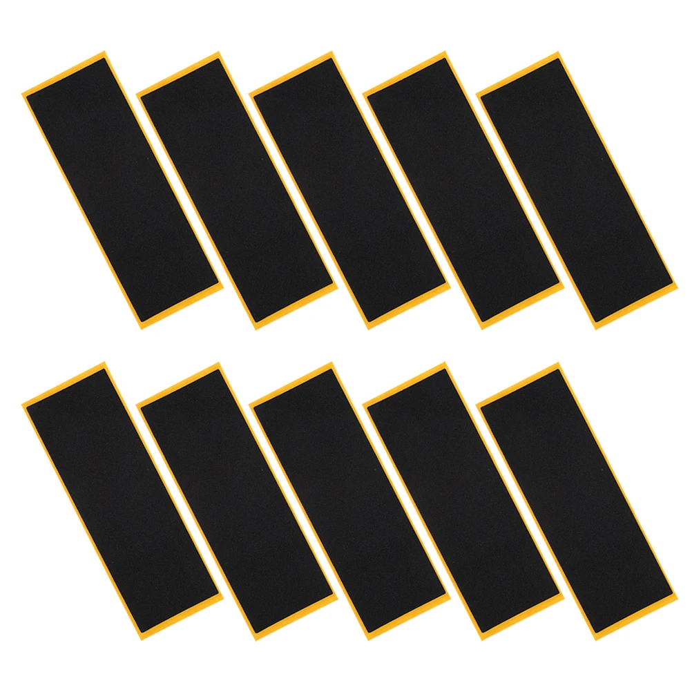 

10 шт. нескользящие наклейки для скейтборда, пенопластовая лента для захвата, принадлежности для пальцев, ленты для скраба, коврик, черный для накладок