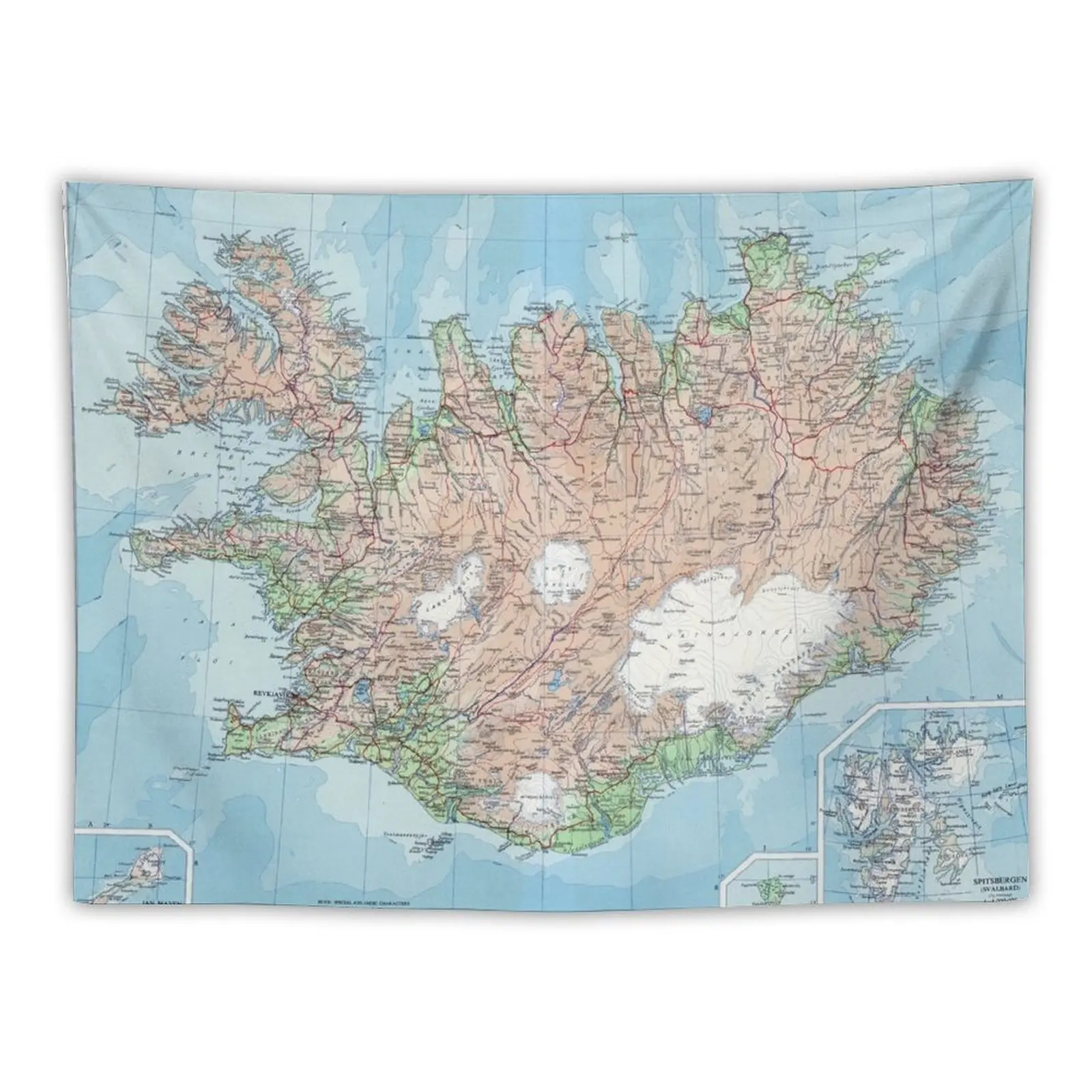 

Vintage Map of Iceland Tapestry Decoration Aesthetic Wallpapers Home Decor Decoration Home