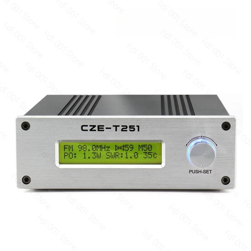 CZE-T251 FM Transmitter Adjustable Mono Stereo PLL Broadcast Station with Power Supply Antenna