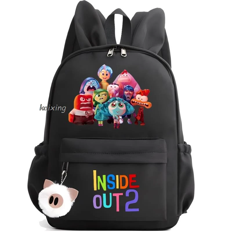 Hot Disney Inside Out2  Backpack Girls Boys Teenager Children Rucksack Casual School Bags Travel Rabbit Ears Backpacks Mochila