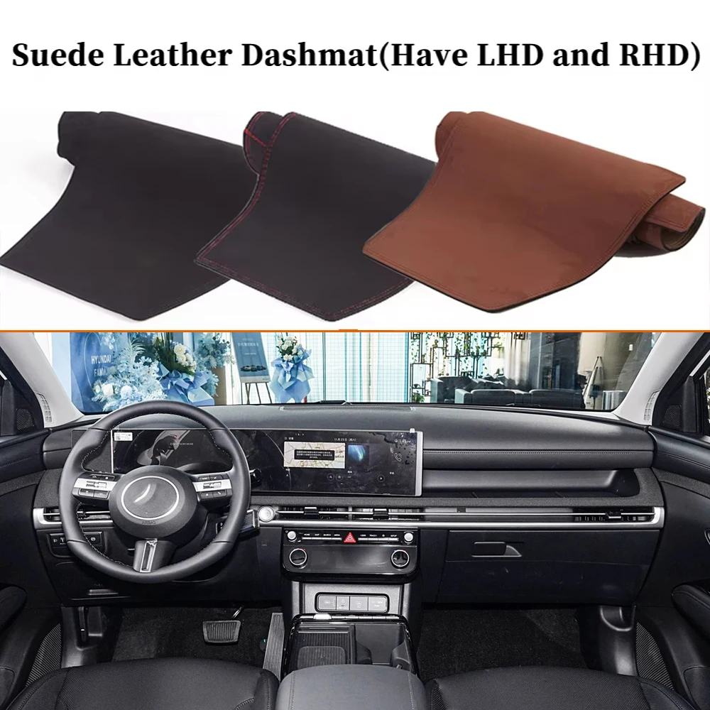  For Hyundai Tucson NX4 Facelift 2025 2026  Accessories Suede Leather Dashmat Dashboard Cover Pad Dash Mat LHD RHD