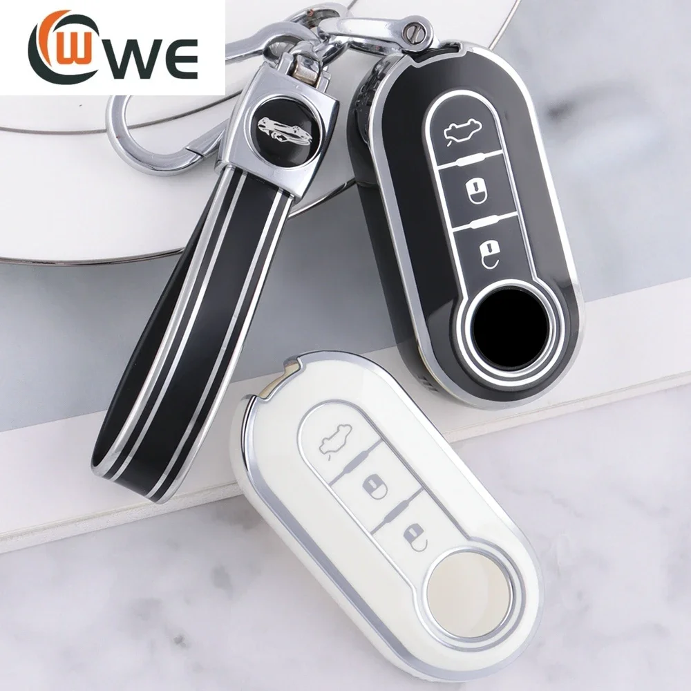 New TPU Car Key Case Cover Shell For FIAT Ducato 500 500L Panda Grande Punto Lancia Musa Citroen Jumper Peugeot Boxer Keychain