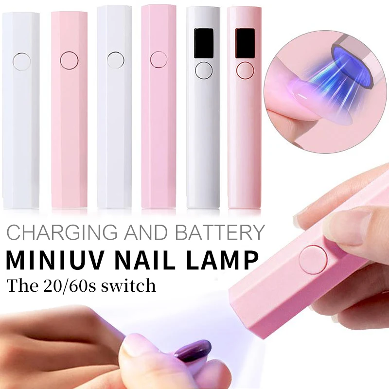 UV Nail Lamp Dryer Machine Portable USB Rechargeable UV LED Nail Quick Drying Light Handheld Lamp For Gel Nail Polish Manicure