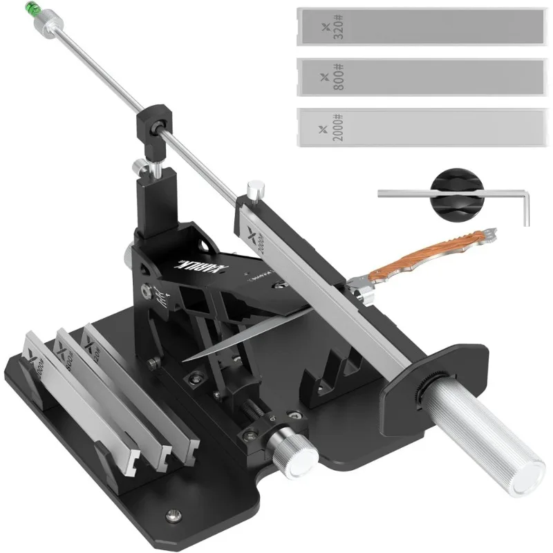 Upgraded Professional Knife Sharpening System GEN2 Heavy    Aluminum Precision Sharpener Kit with 320 800 2000 Grit Diamond
