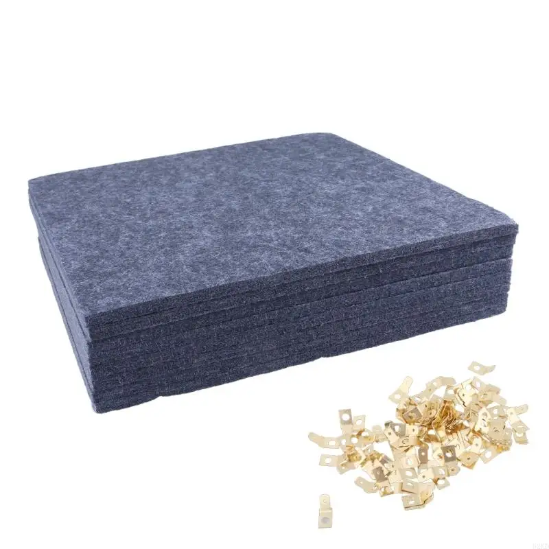 62KD Office and School Supplies 8 Felts Wall Tile for Notices with Removable Adhesive