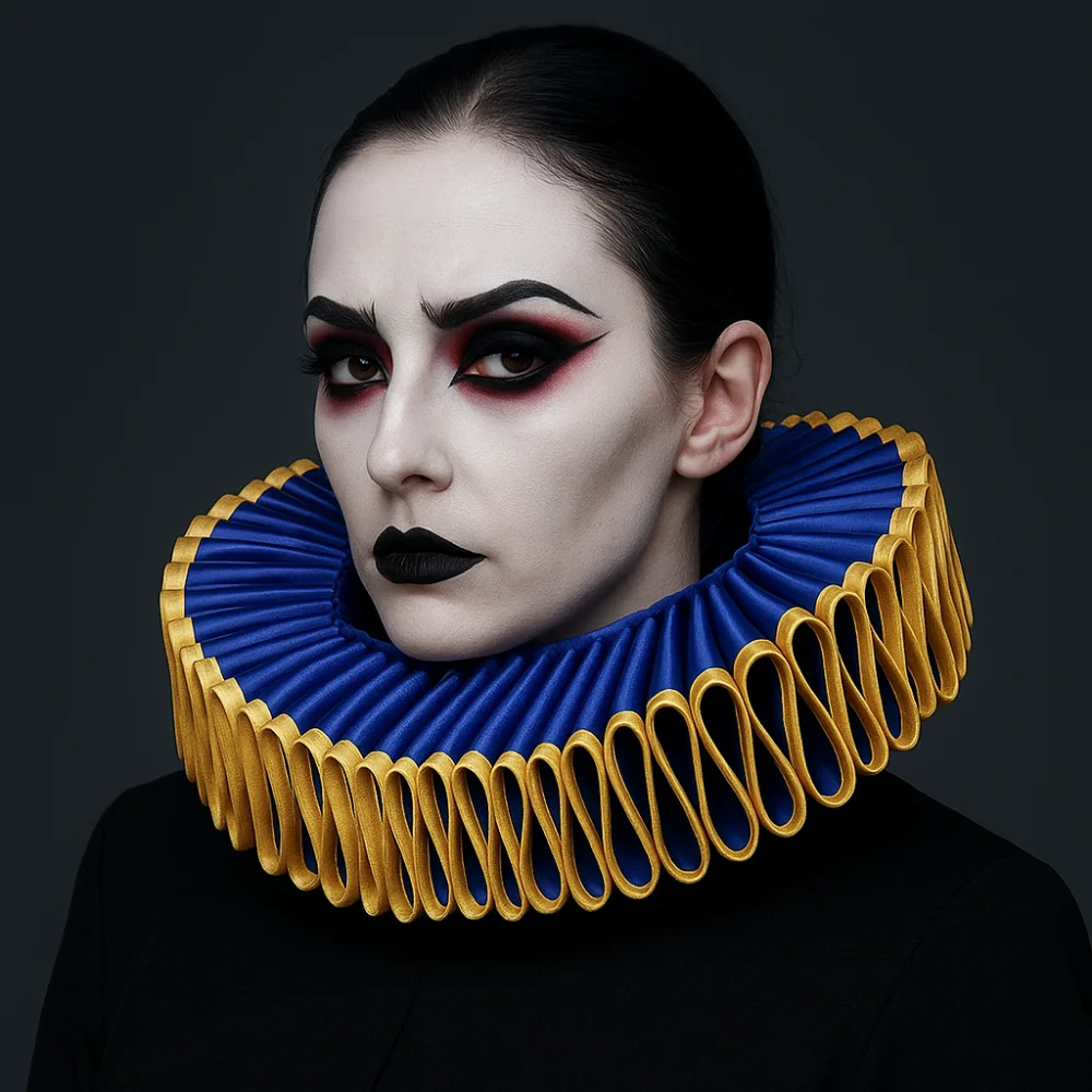 Collo staccabile di Halloween Colletto arricciato Costume vittoriano vintage Clown del circo Colletto con volant Opera retrò