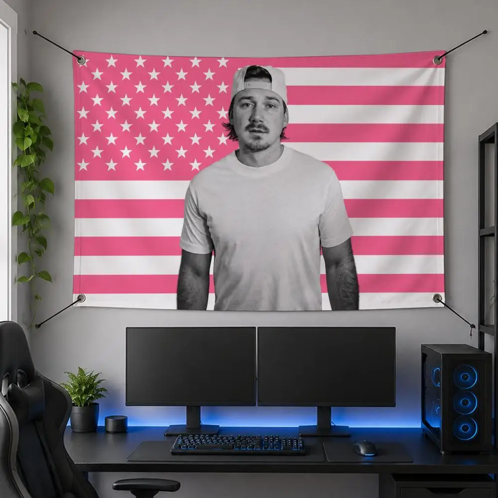 Singer Country M-Morgan Wallen Flags Flag Banner for Bedroom Dorm Party Home Living Room Game Room Gift