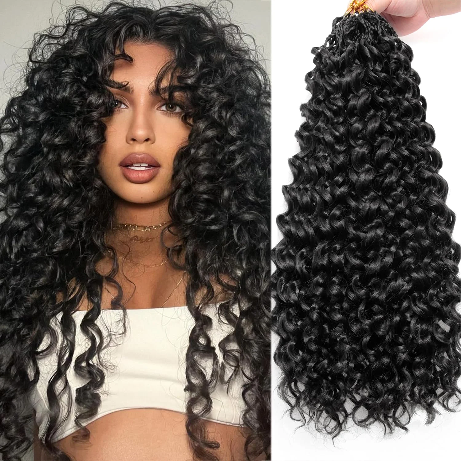 

12A Burmese Kinky Curly Crochet Human Hair Extensions Small Spirals Curly Crochet Hair Pre Separated Knotless For Braiding Twist