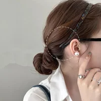 1 Ladies Non-Clamping Ear Bone Hair Accessories Acetic Acid Headband Headband High-End Hairband Girls 2024 New Summer Elegant He - Image 2
