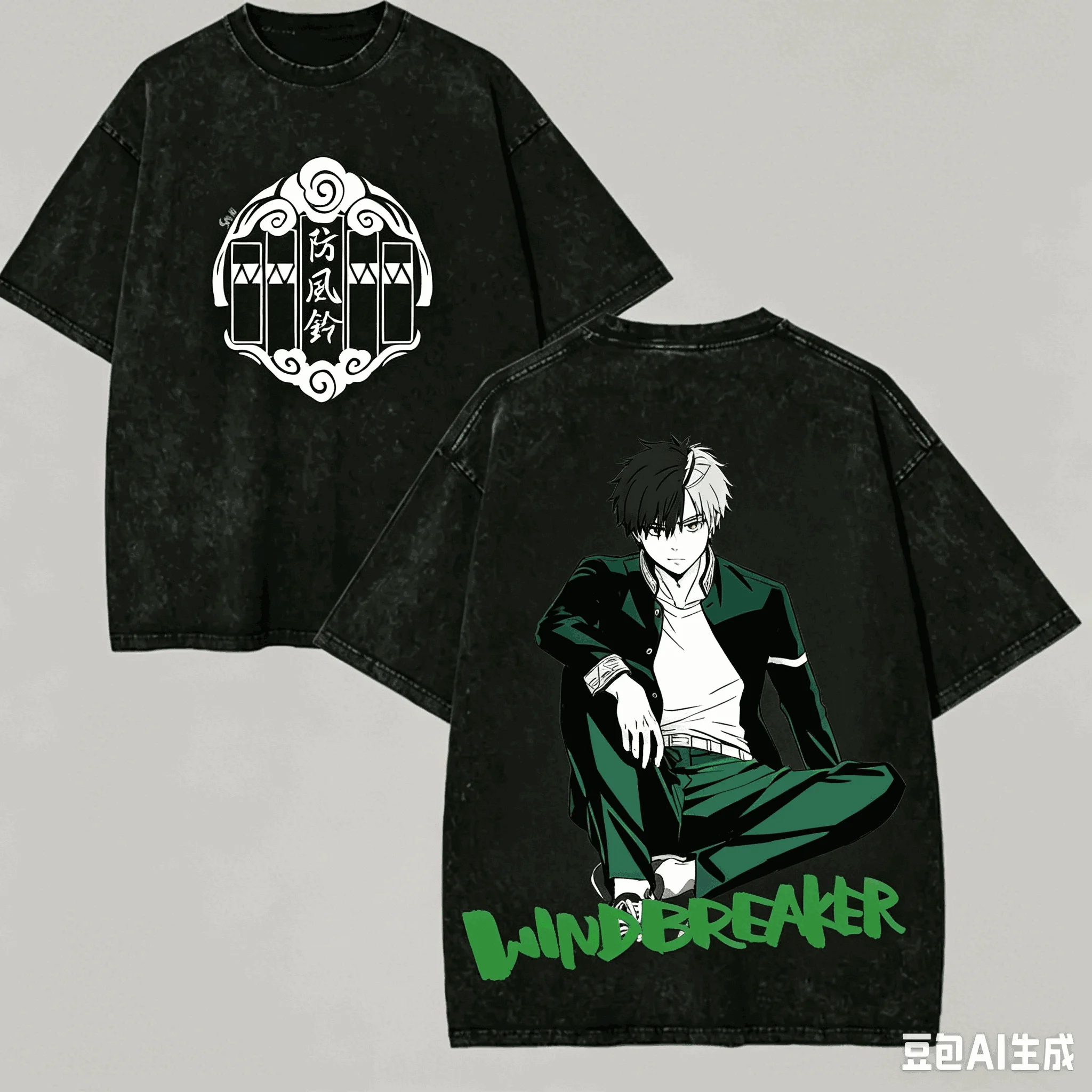 Wind Breaker Washed T-shirt Anime Lover Harajuku New Model Oversized Vintage Loose Streetwear Classic Unisex high quality tee