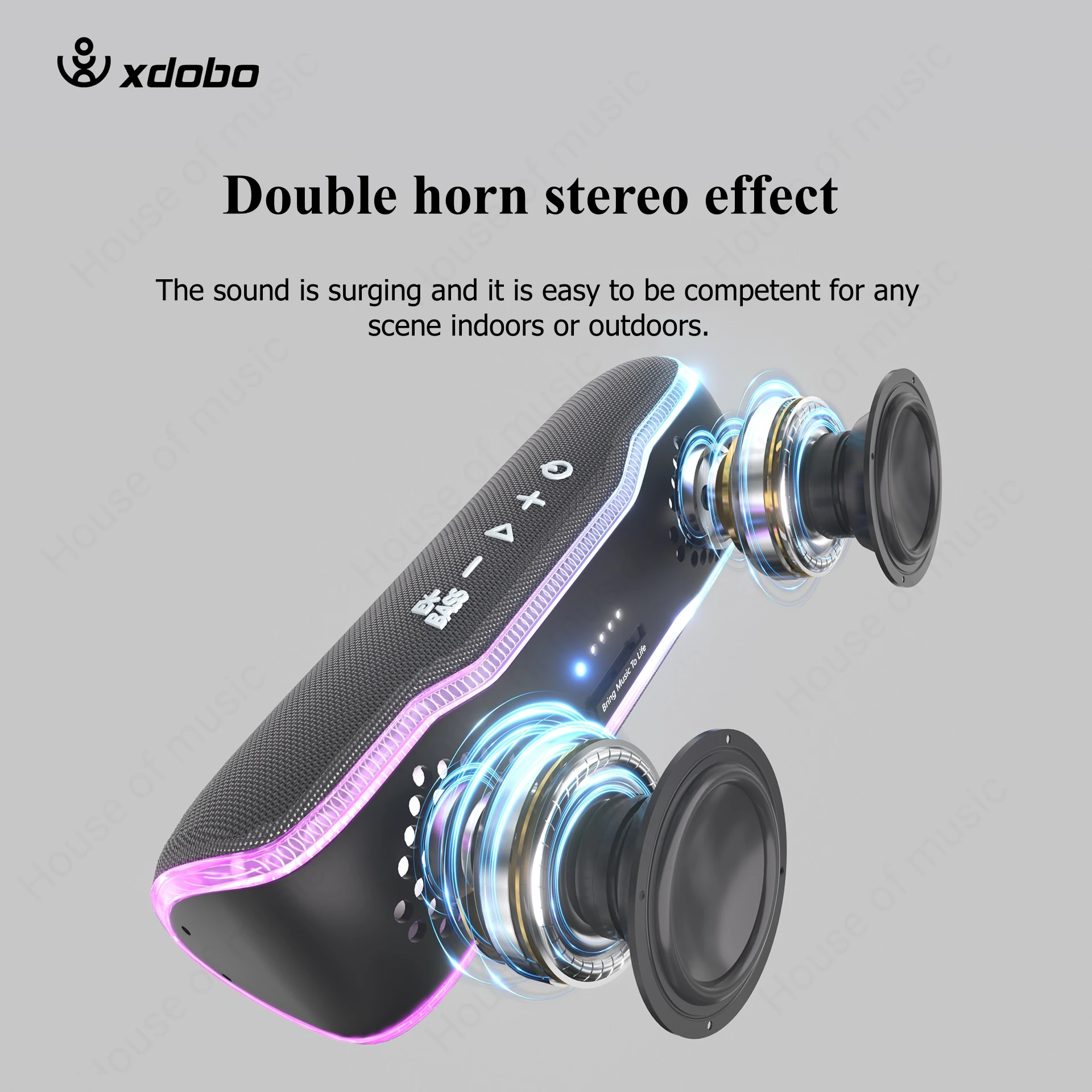 Xdobo NEW 30W Waterproof IPX7 Portable Outdoor Wireless Speaker Play Bluetooth Speaker Outdoor Stereo Subwoofer Speaker Portable