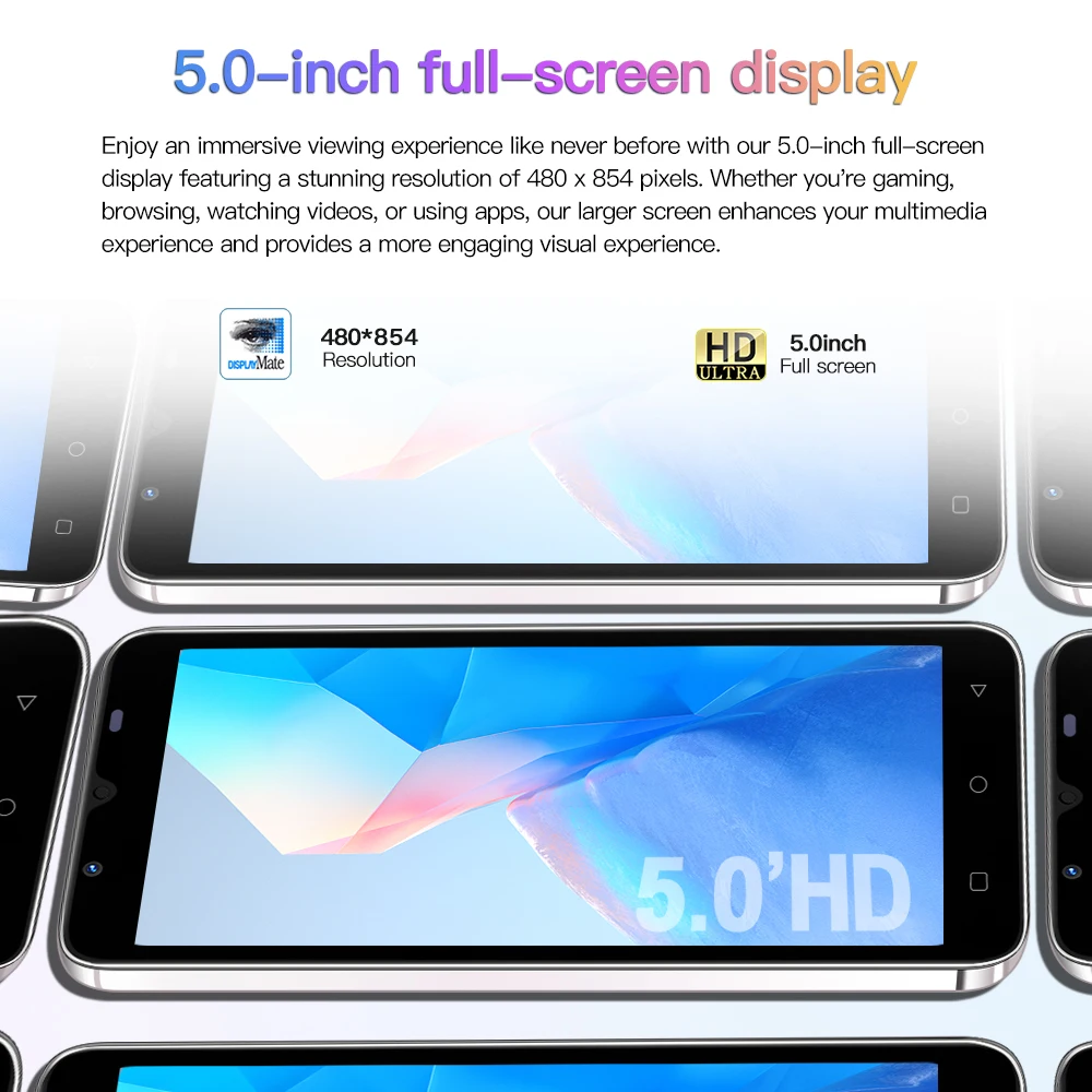 JCTKJ-Camon 20 Pro, smartphone Android da 8,1 pollici, 16 GB ROM 2 GB RAM, batteria da 2000 mAh, telefono cellulare, fotocamera 2 + 8 MP, doppia SIM, telefoni cellulari