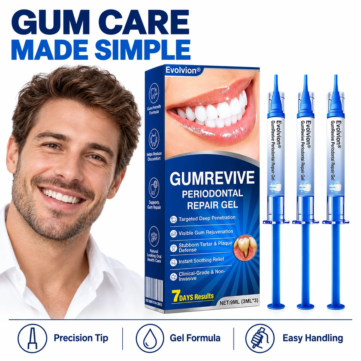Gingival Repair Gel Gum Health Care Oral Hygiene Gel Syringe Applicator Sensitive Gum Soothing Fresh Breath Dental Care