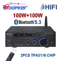 Woopker Sound Amplifier AK-3116 Audiophile Digital Power Amplifier 2PCS TPA3116 Chip Bluetooth5.3 Channel 2.0 Max Power 100Wx2