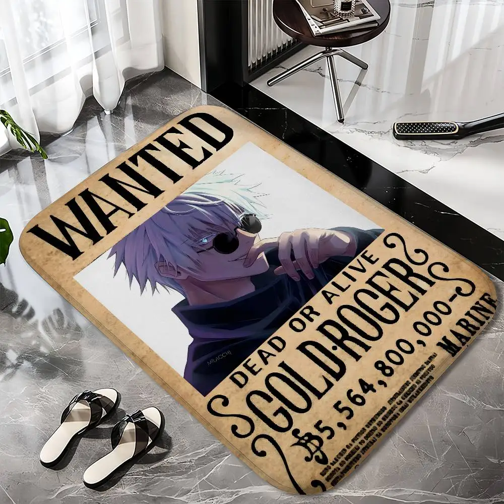 

Jujutsu Kaisen WANTED Floor Mat Printed Large Carpets Room And Bedroom Carpets Bathroom Anti Slip Door MATS Small Carpets