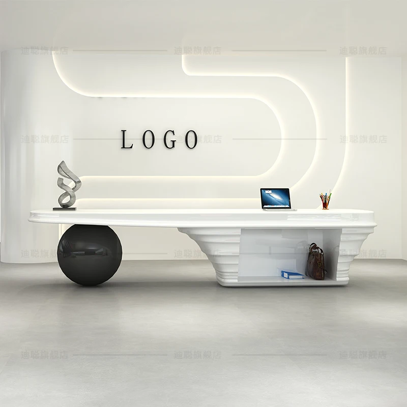 Luxury Paint Front Reception Desk Company Beauty Salon Reception Desk Cashier Organizer Counter Escritorio Unique Furniture