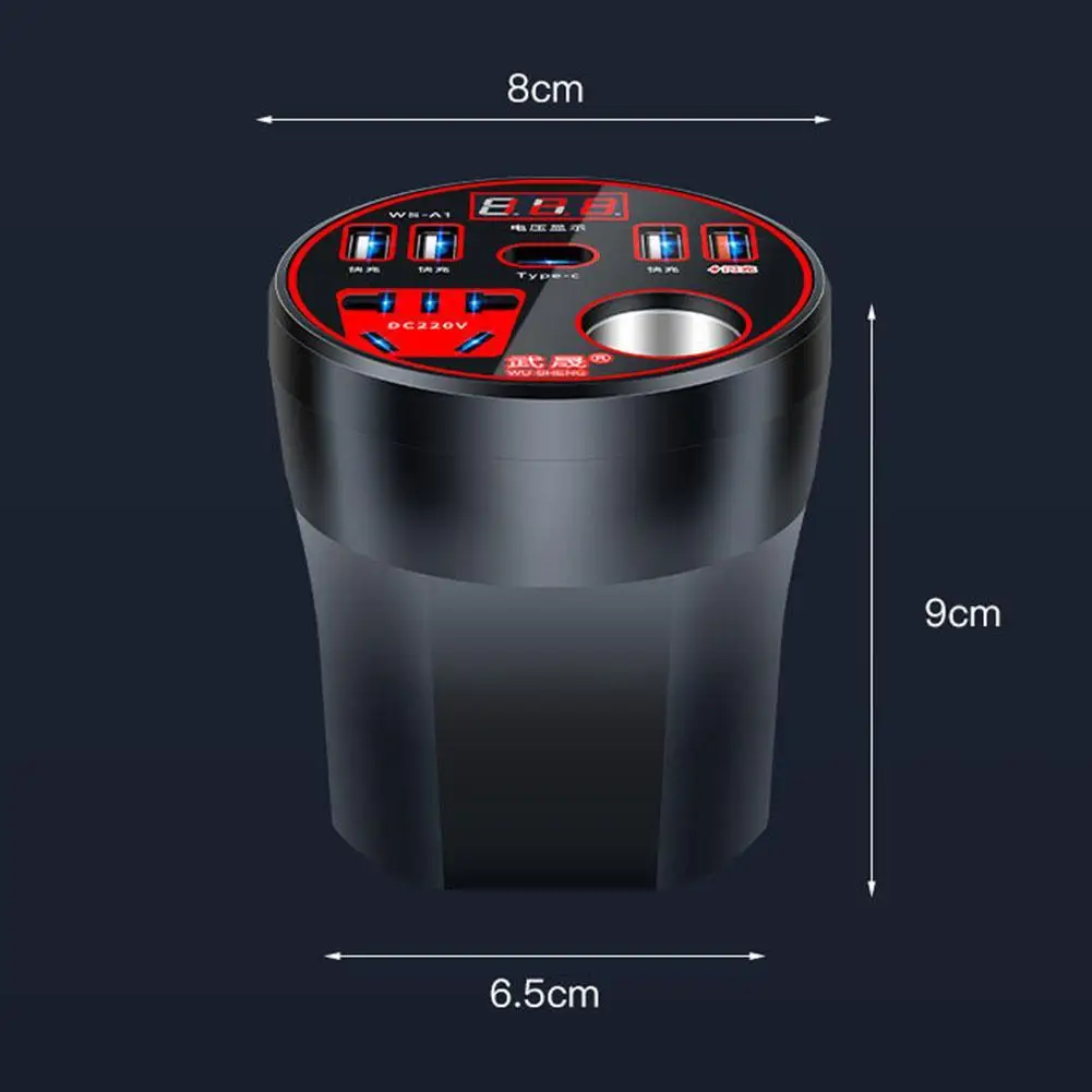 200W Multi-function Car Power Inverter 12V/24V To 220V Converter Led Display Charger Socket Fast Charging Car Accessories image 6