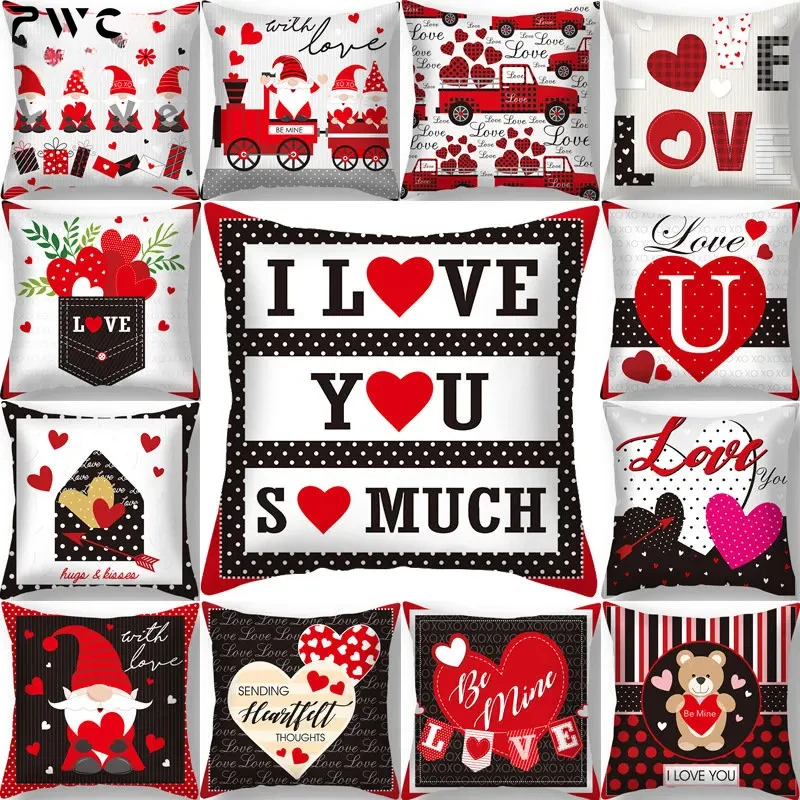 

Nordic Valentine's Day Cartoon Pillowcase Home Decorative Love Cushion Covers 45x45cm Polyester Throw Pillow Covers