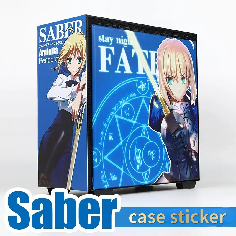 Fate/Grand Order pegatinas para caja de ordenador, pegatinas periféricas de sable, decoraciones de dibujos animados, pegatinas decorativas para caja de ordenador de coche