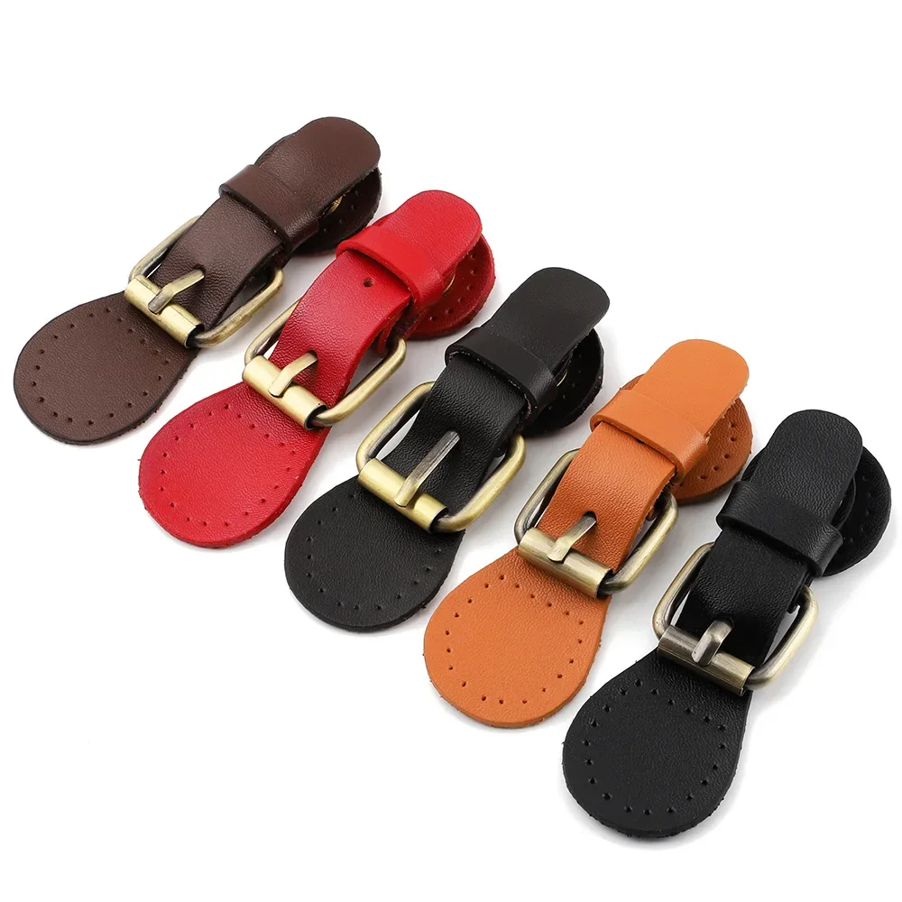 10pcDIY Handmade Luggage Leather Accessories Oval Leather Buckle Patchwork Bag Fastener Pin Buckle Two Layer Leather Accessories