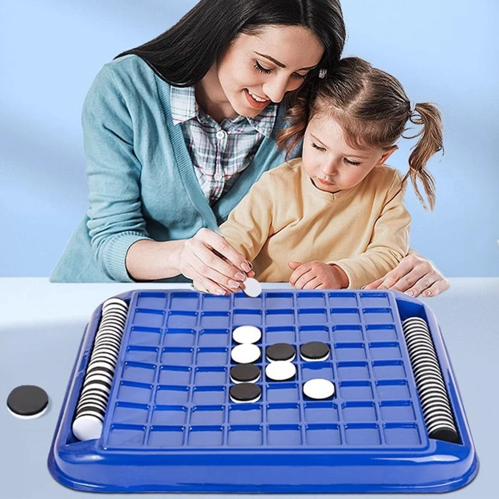 Tragbares Reversi Travel Brettspiel Set Schach, Brettspiel für Partys, Familien spiel, 37x31 cm, Tischs piel, klassisches Reversi