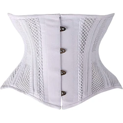 Short Torso Corset Hourglass Waist Trainer Gothic Bustier Corset Steel Bone Belly Slimming Sheath Shapewear Women Modeling Strap