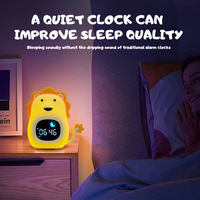 Intelligent Alarm Clock Breathing Light Animal Silicone Rattle Small Night Light for Bedroom Bedside Children Room Table Lamp