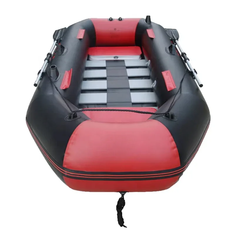 Marine 3 Person 7.5ft PVC Fishing Boat Inflatable Kayak Wear-resistant Canoe Board Floor with All Free Accessories